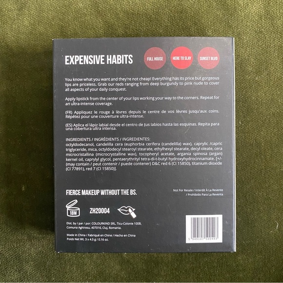 Folly Fire Matte Manipulation Lipstick Expensive Habit Set of 3 - Picture 4 of 5